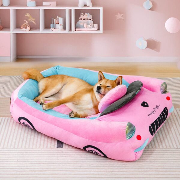 Classic Convertible Race Car Bolster Pet Bed - Fast＆Fur - Image 4