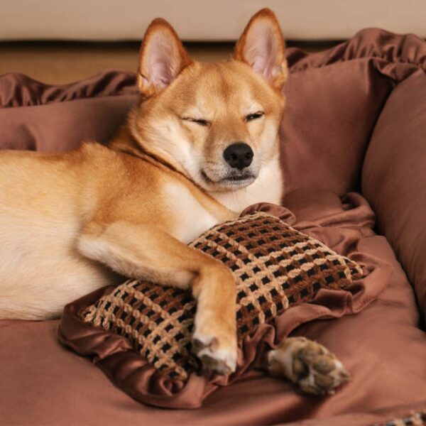 Classic Luxury Floral Washable Cozy Bolster Dog Pillow Bed- Bliss Napper - Image 12