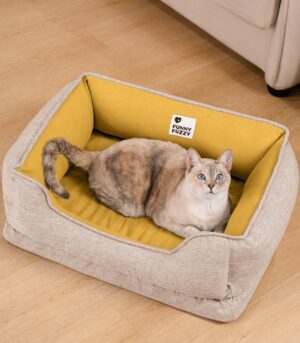 Washable Non-Slip Bolster Cat Bed - Cloudy Dream