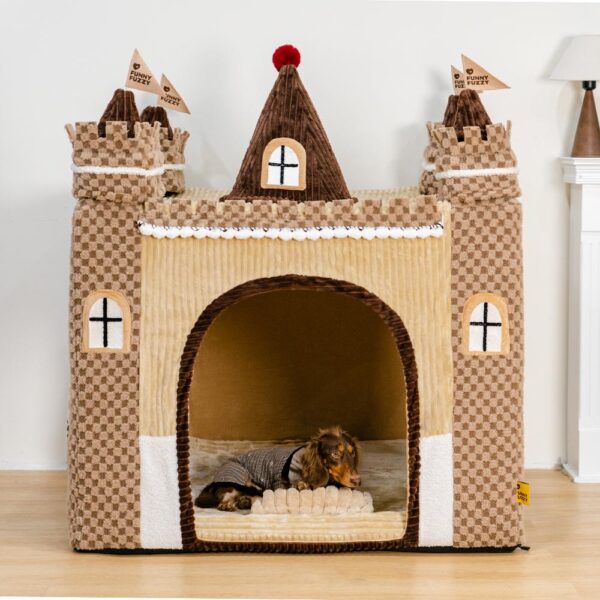 Cozy Orthopedic Kids Indoor Play Castle Bed Dog Tent Bed - Fairytale Dreamland - Image 17