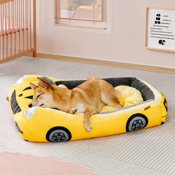 Classic Convertible Race Car Bolster Pet Bed - Fast＆Fur - Image 2