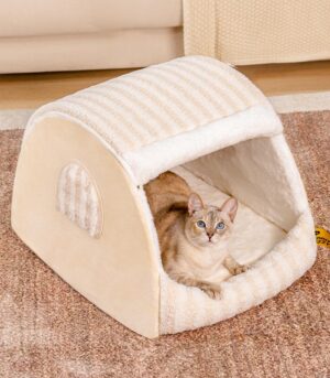 Striped Cozy Cat House - Cozy Retreat