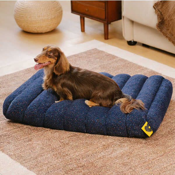 Large Washable Creamy Cozy Flat Dog Beds - Cheesecake - Image 10