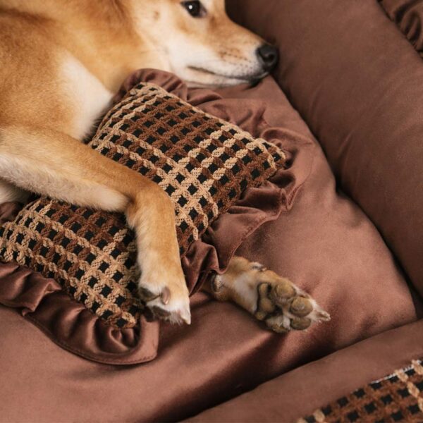 Classic Luxury Floral Washable Cozy Bolster Dog Pillow Bed- Bliss Napper - Image 8