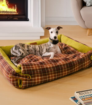 Large Washable Vintage Tartan Folding Blanket Dog Beds - Avocuddle