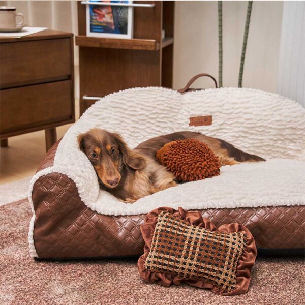 Classic Cozy Cushioning Pillow Bolster Dog Sofa Bed - Couch Potato - Image 2