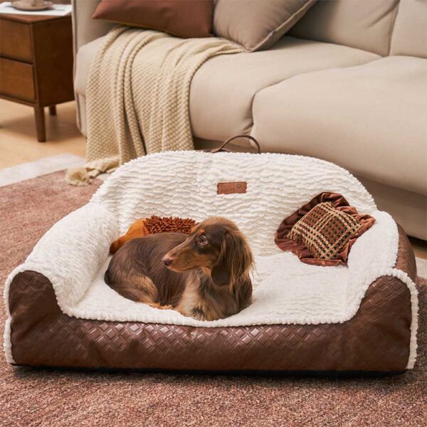 Classic Cozy Cushioning Pillow Bolster Dog Sofa Bed - Couch Potato - Image 4