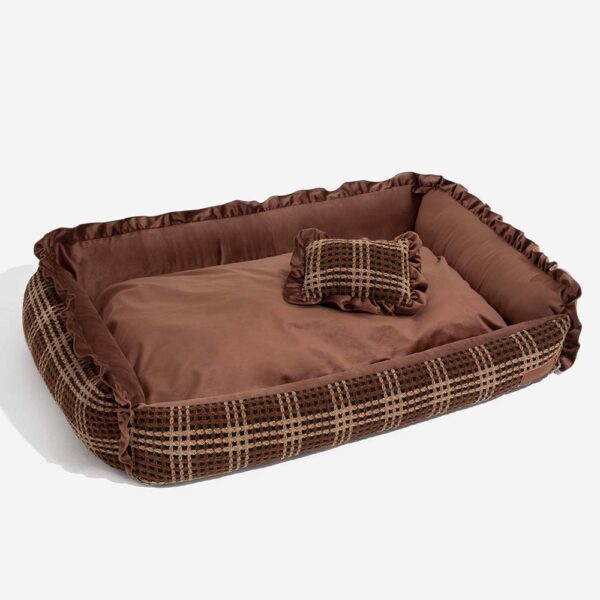 Classic Luxury Floral Washable Cozy Bolster Dog Pillow Bed- Bliss Napper - Image 16