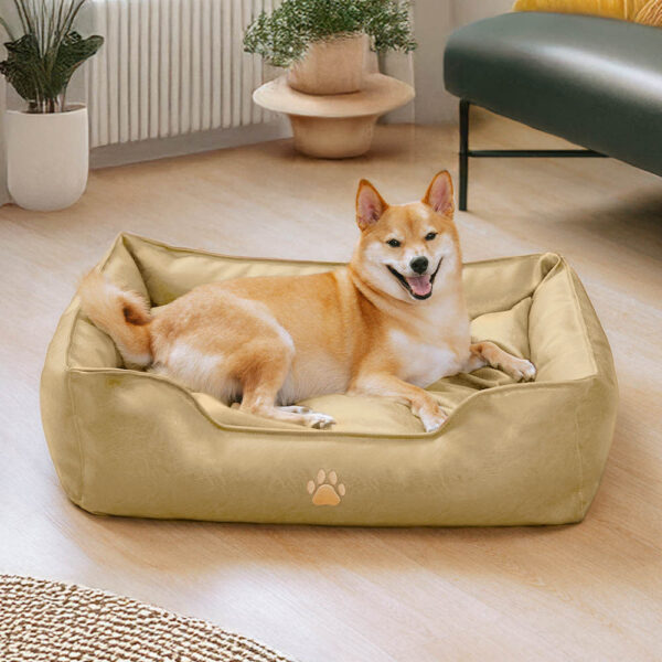 Luxury Faux Leather Waterproof Removable Dog Sofa Bed - Image 18