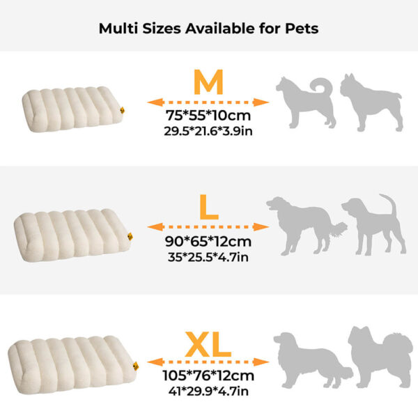Large Washable Creamy Cozy Flat Dog Beds - Cheesecake - Image 14