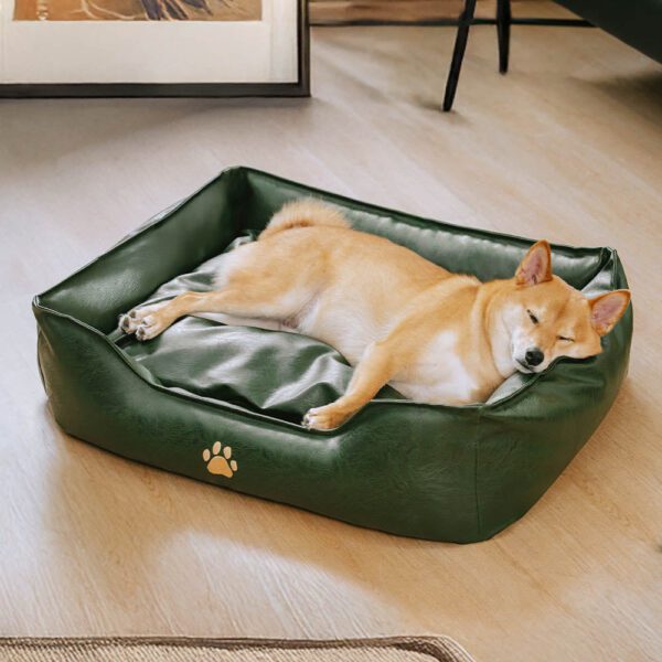 Luxury Faux Leather Waterproof Removable Dog Sofa Bed - Image 20