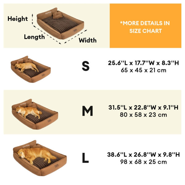Retro Faux Suede Dual-sided Washable Bolster Dog Bed With Pillow – SweetDream - Image 7