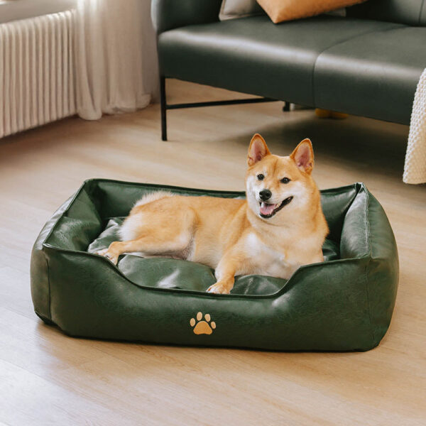 Luxury Faux Leather Waterproof Removable Dog Sofa Bed - Image 21