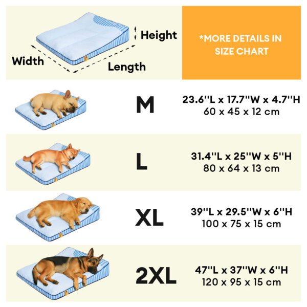 Extra Large Cooling Washable Rectangle Orthopedic Dog Bed - Cooling Nap - Image 6