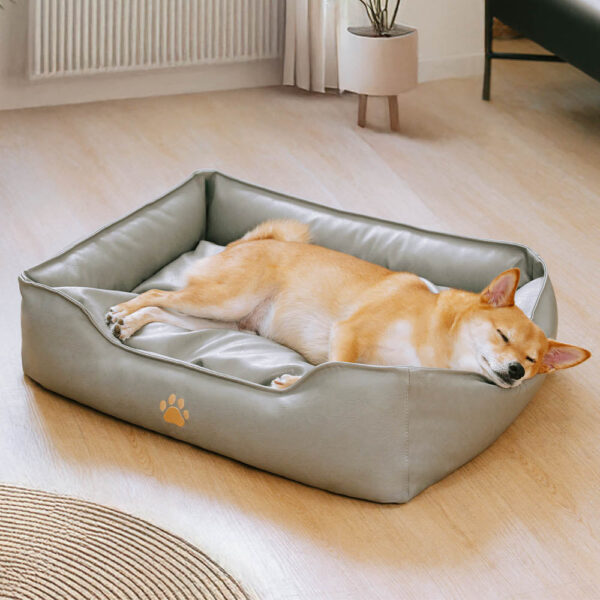 Luxury Faux Leather Waterproof Removable Dog Sofa Bed - Image 14