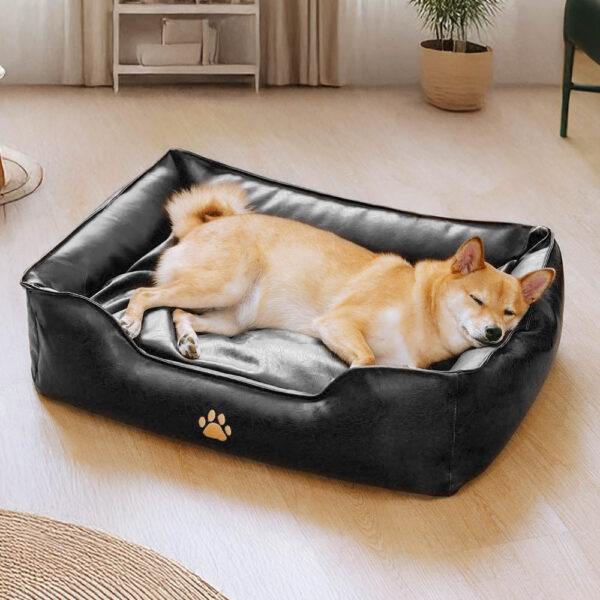 Luxury Faux Leather Waterproof Removable Dog Sofa Bed - Image 11