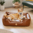 Luxury Faux Leather Waterproof Removable Dog Sofa Bed