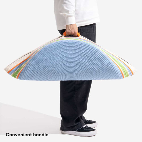 Handcrafted Stripe Calming Pet Bed - Timeless Nest - Image 7