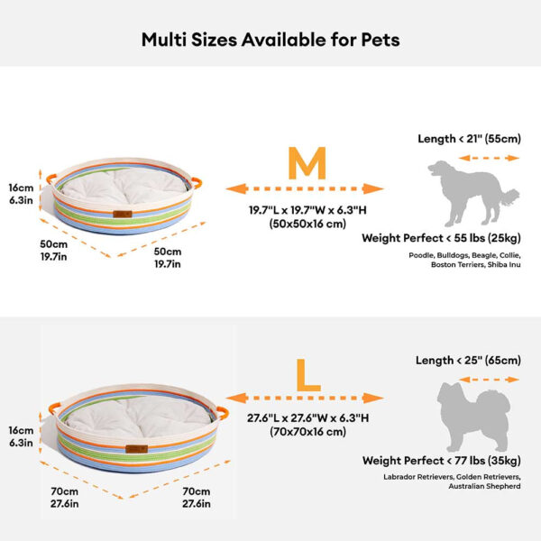 Handcrafted Stripe Calming Pet Bed - Timeless Nest - Image 8