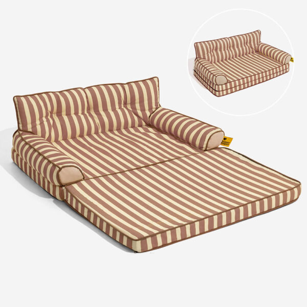 Stripe Waterproof Foldable Large Dog Sofa Bed - Sunny Siesta - Image 29
