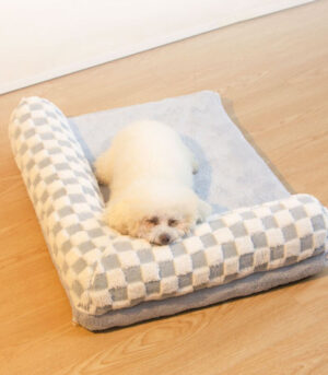 Chequerboard Soft Neck Guard Large Dog Pillow Bed