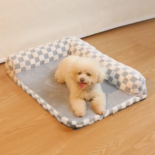 Chequerboard Soft Neck Guard Large Dog Pillow Bed - Image 2