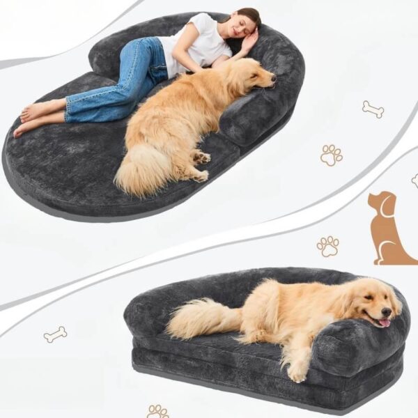 Chic Plush Large Dog Bed Foldable Human Dog Bed - Image 10