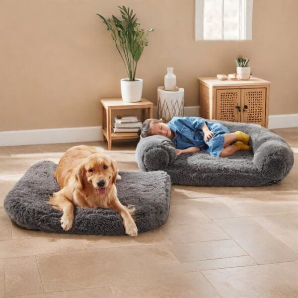 Chic Plush Large Dog Bed Foldable Human Dog Bed - Image 8