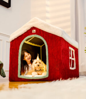 Christmas Snow House Cozy Warmth Large Dog House