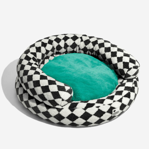 Classic Argyle Washable Bolster Donut Dog Bed - Cozy Haven - Image 19