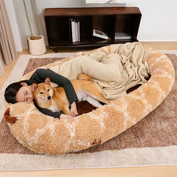 Luxury Super Large Sleep Deeper Oval Bed Human Dog Bed - Image 24