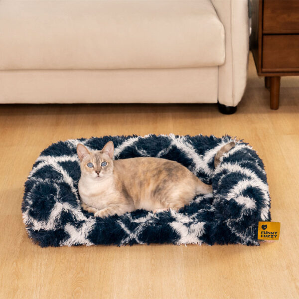 Classic Plaid Orthopedic Bolster Cat Sofa Bed - Cozy Comfort - Image 2
