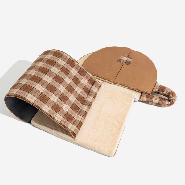Classical Plaid House Orthopedic Cat Bed - Retreat Cabin - Image 12