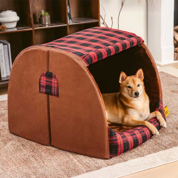 Classical Plaid House Orthopedic Dog Bed - Retreat Cabin - Image 5