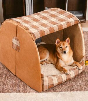 Classical Plaid House Orthopedic Dog Bed - Retreat Cabin
