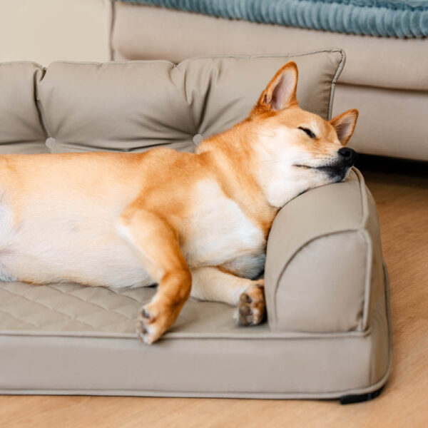 Luxe Faux Leather Foldable Orthopedic Large Dog Bed - CoreLounge - Image 2