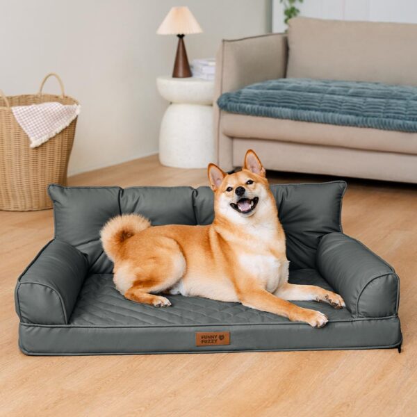 Luxe Faux Leather Foldable Orthopedic Large Dog Bed - CoreLounge - Image 12