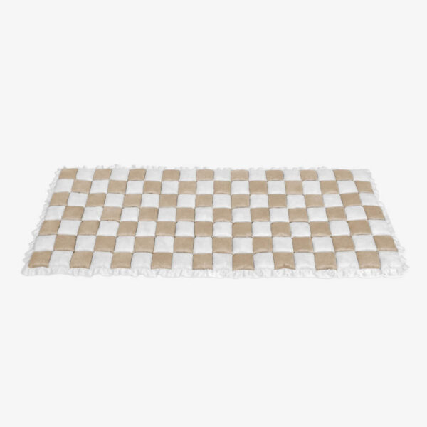 Cream-colored Large Plaid Square Fuzzy Pet Dog Mat Bed Couch Cover - Image 27