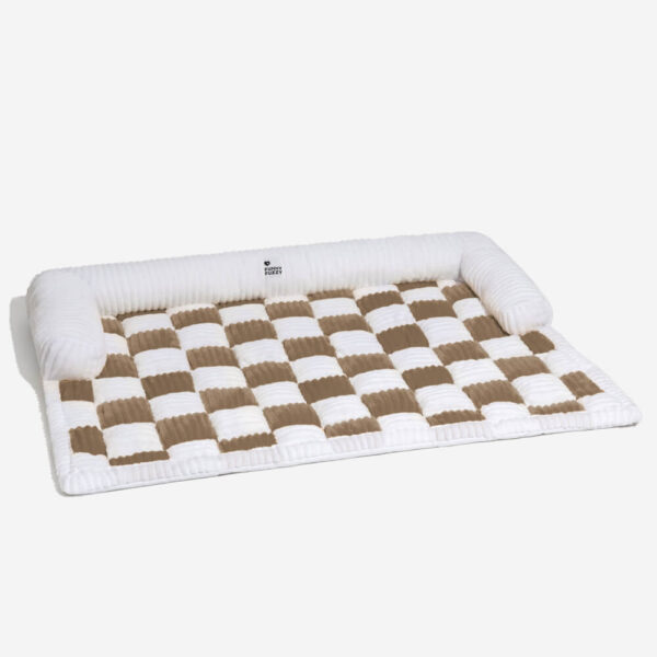 Cream Square Plaid Cozy Dog Mat Furniture Protector Cover - Image 16