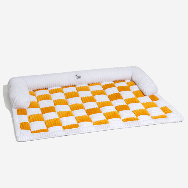 Cream Square Plaid Cozy Dog Mat Furniture Protector Cover - Image 15