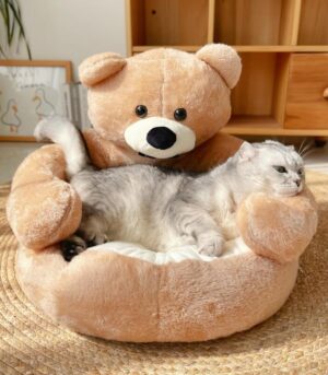 Cute Detachable Cuddle Bear Cat Bed