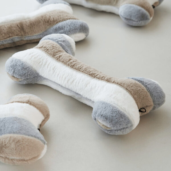 Deluxe Striped Plush Calming Bed Dog Bed with Pillow - Image 11