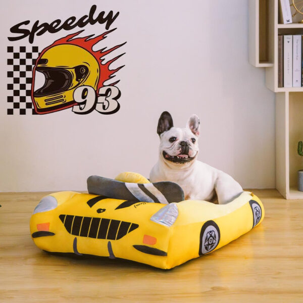 Classic Convertible Race Car Bolster Pet Bed - Fast＆Fur - Image 9