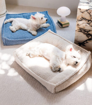 Curved Support Teddy Fabric Waterproof Dog & Cat Bed