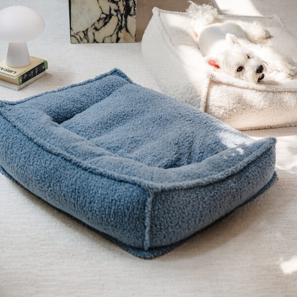 Curved Support Teddy Fabric Waterproof Dog & Cat Bed - Image 13