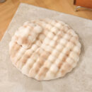 Faux Fur Warmth-Retaining Round Dog & Cat Mat with Pillow
