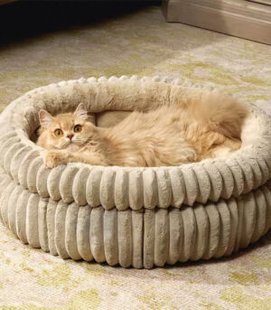 Minimalism Round Warm Milk Velvet Faux Rabbit Fur Dog & Cat Bed