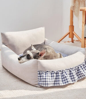 Stylish Ruffled Enhanced Backrest Washable Dog & Cat Sofa Bed