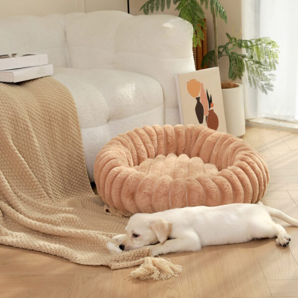 Ultra-Soft Plush Round Donut Support Dog & Cat Bed - Image 7