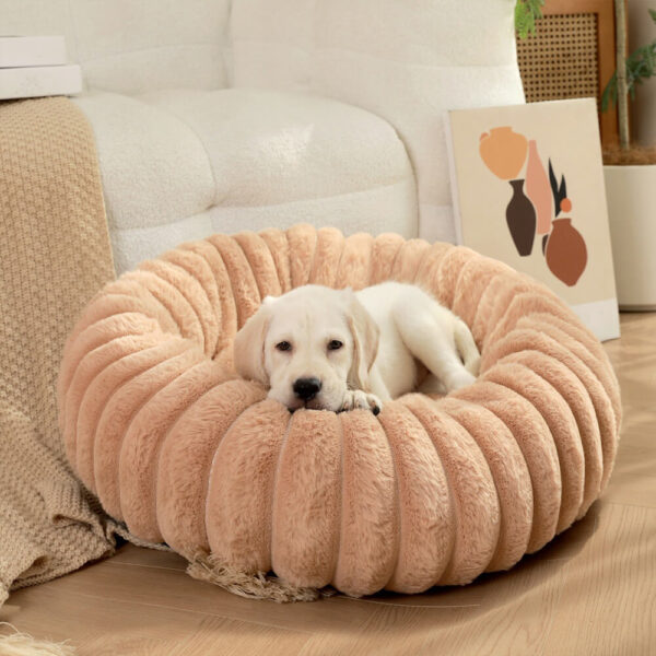 Ultra-Soft Plush Round Donut Support Dog & Cat Bed - Image 4
